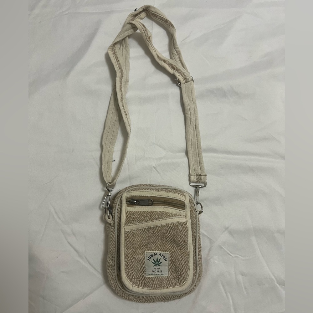 Hemp crossbody mini bag. brand new hand made.